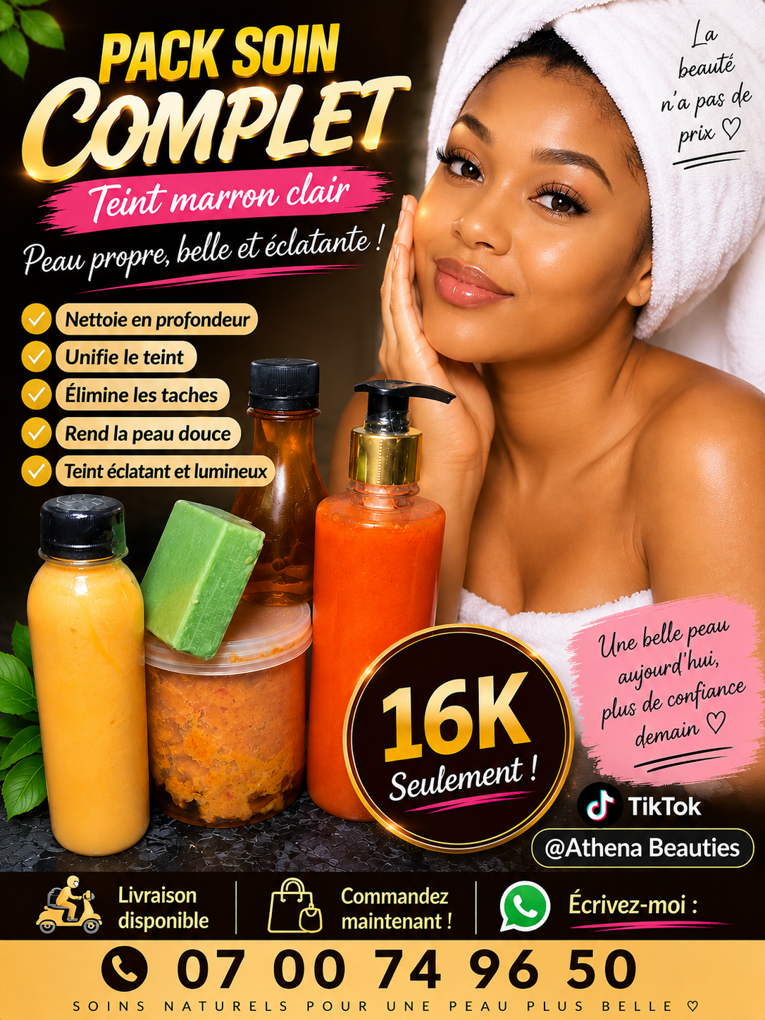 Pack Soin Complet Teint Marron Clair – Peau Éclatante